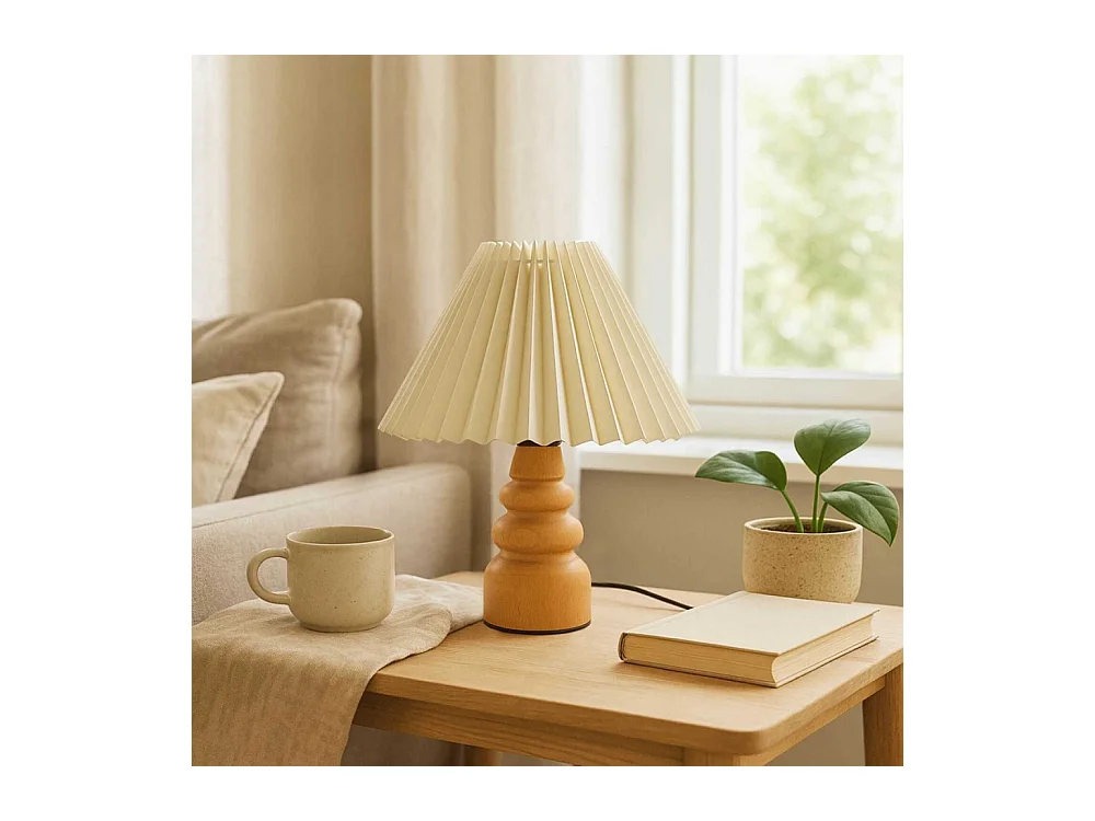 Lampe à poser en bois et PVC Serenity Modèle 2