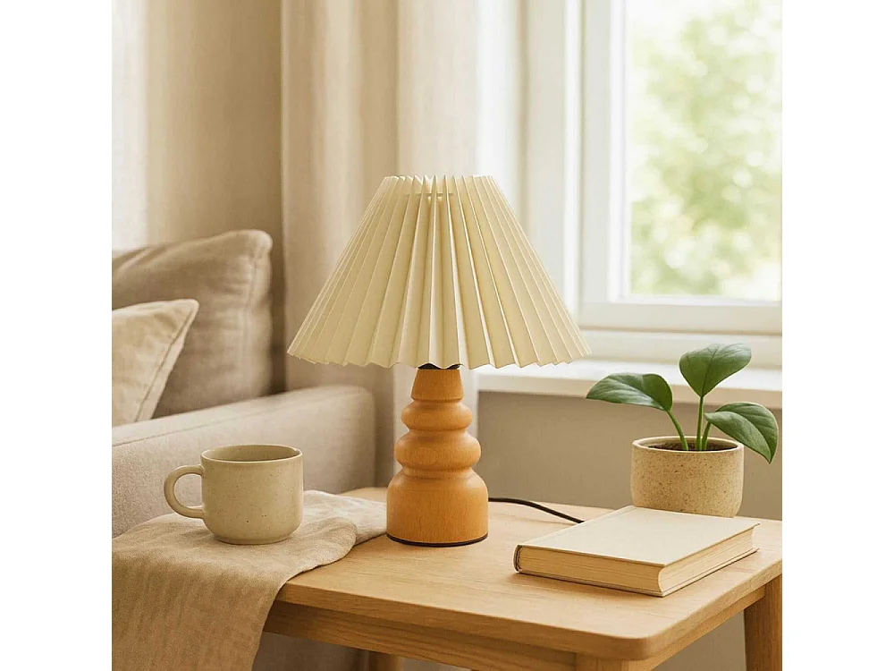 Lampe à poser en bois et PVC Serenity Modèle 2