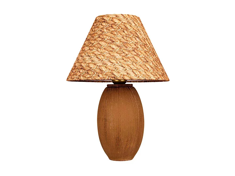 Lampe à poser abat-jour effet rotin Bobo