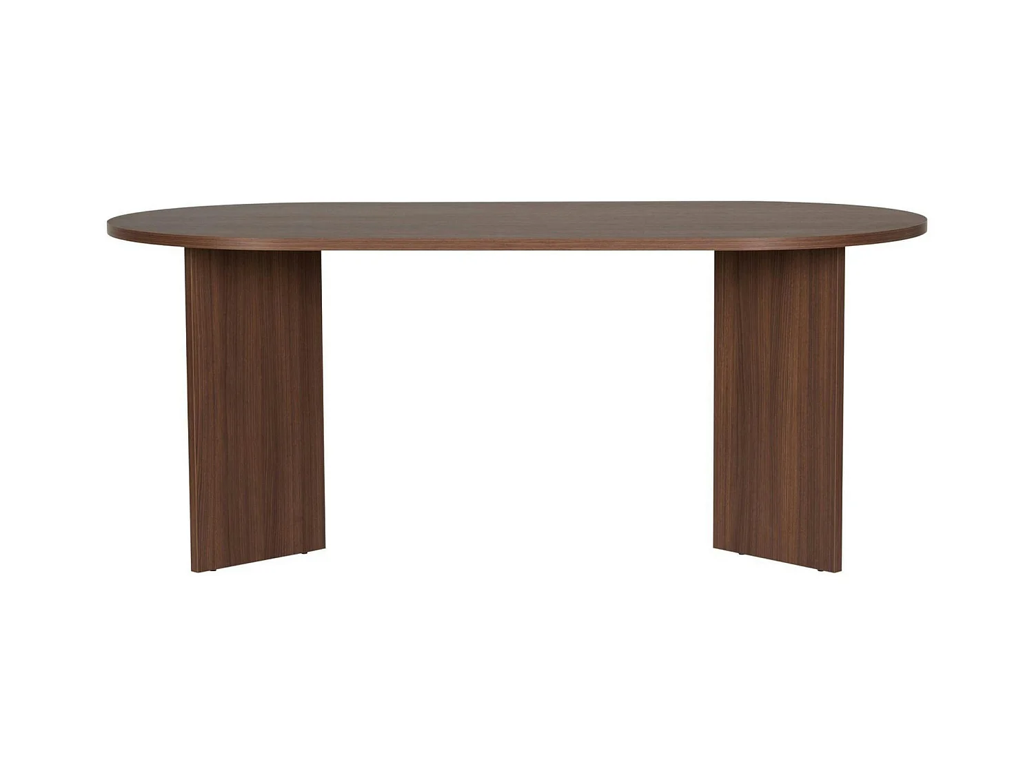 Table à manger ovale effet bois noyer pieds en V 200 cm MARFA