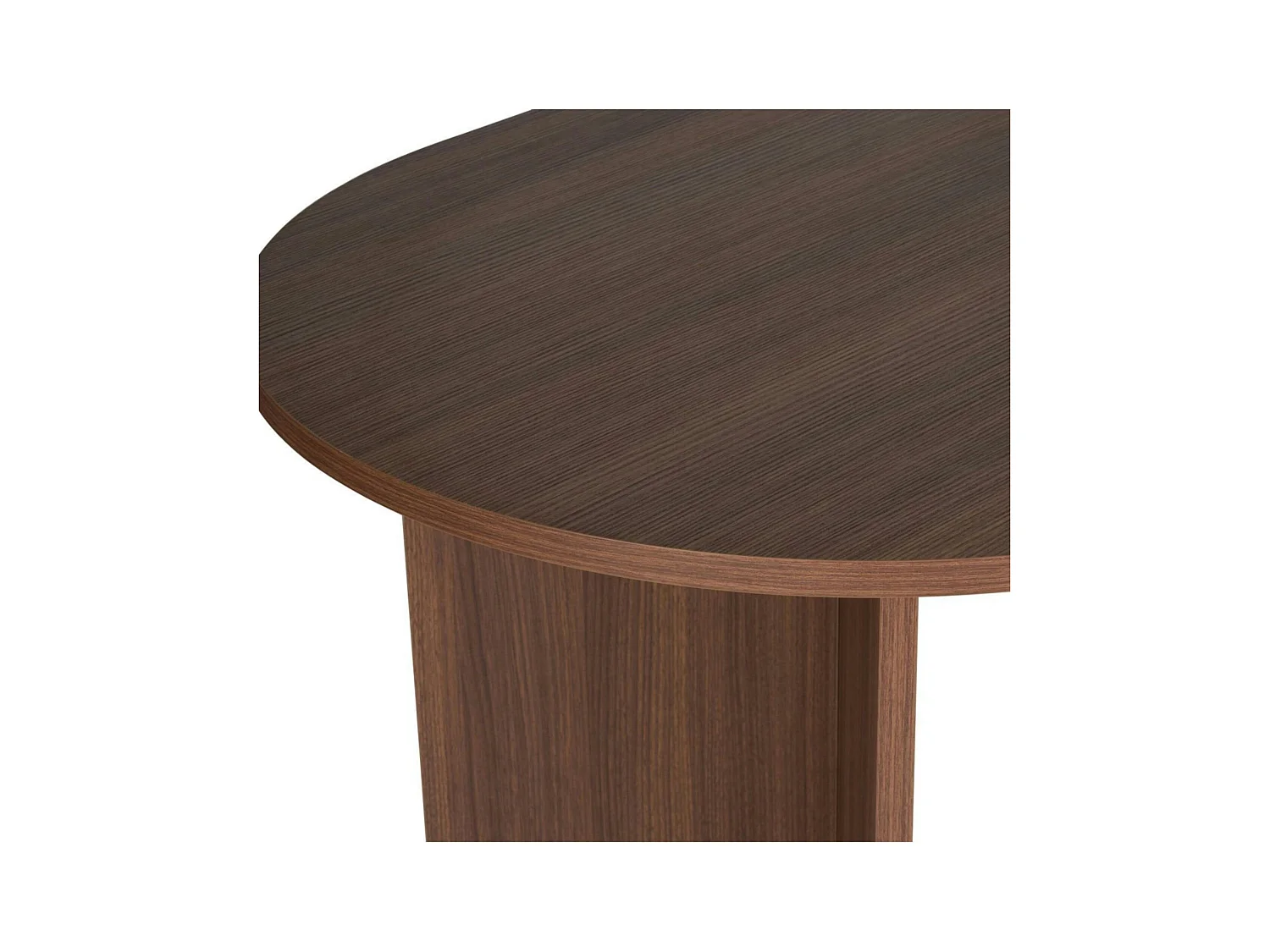 Table à manger ovale effet bois noyer pieds en V 200 cm MARFA