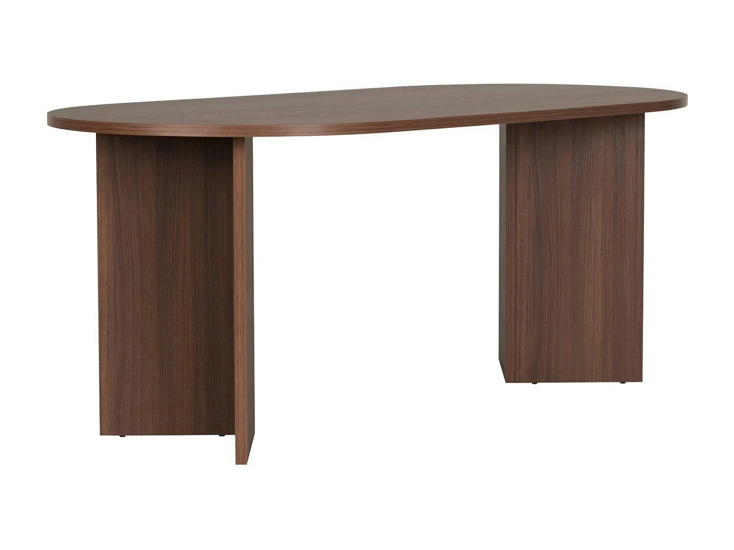 Table à manger ovale effet bois noyer pieds en V 200 cm MARFA