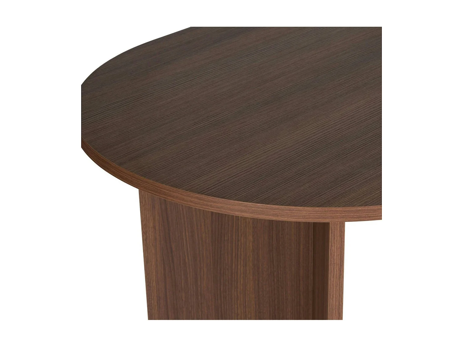 Table à manger ovale effet bois noyer pieds en V 200 cm MARFA