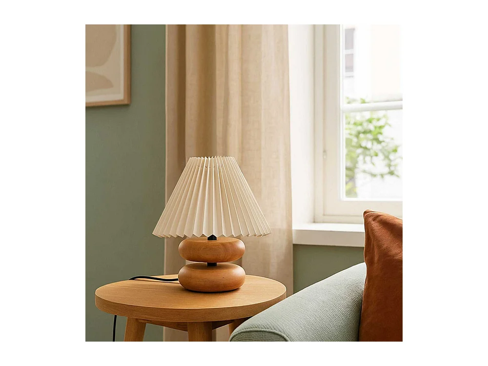 Lampe à poser en bois et PVC Serenity Modèle 4