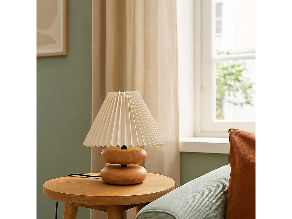 Lampe à poser en bois et PVC Serenity Modèle 4