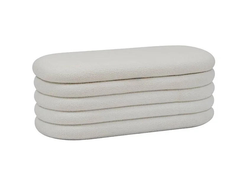 Banc Coffre Bouclette "Giulia" 110cm Blanc