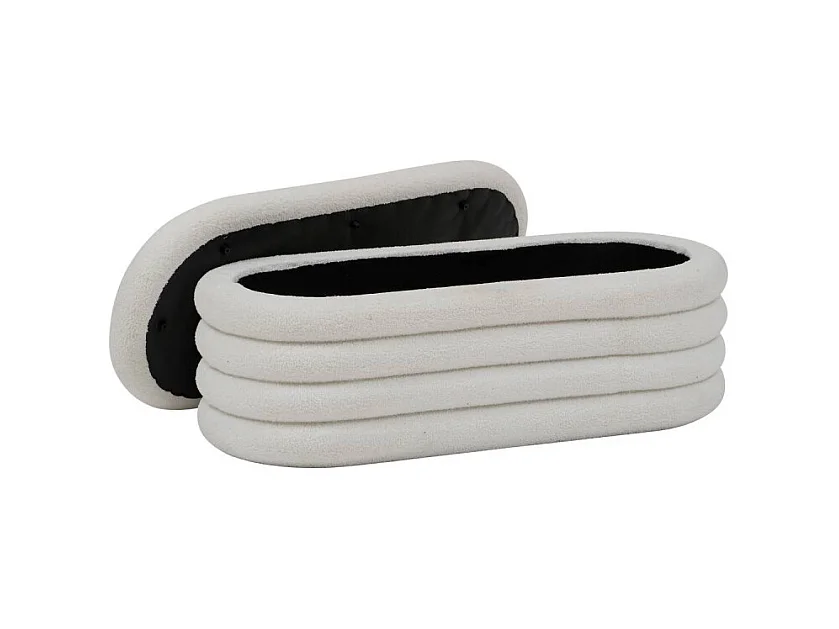 Banc Coffre Bouclette "Giulia" 110cm Blanc