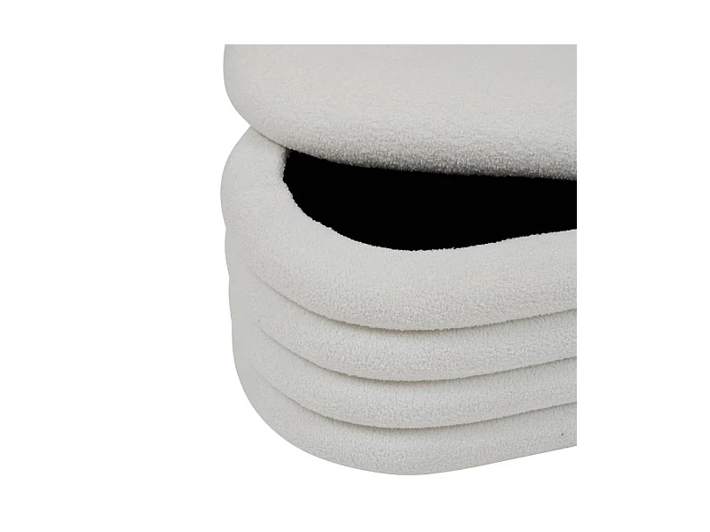 Banc Coffre Bouclette "Giulia" 110cm Blanc