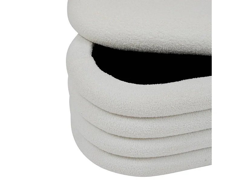 Banc Coffre Bouclette "Giulia" 110cm Blanc