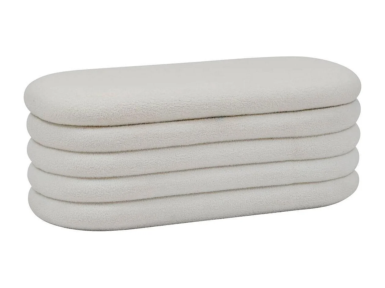Banc Coffre Bouclette "Giulia" 110cm Blanc