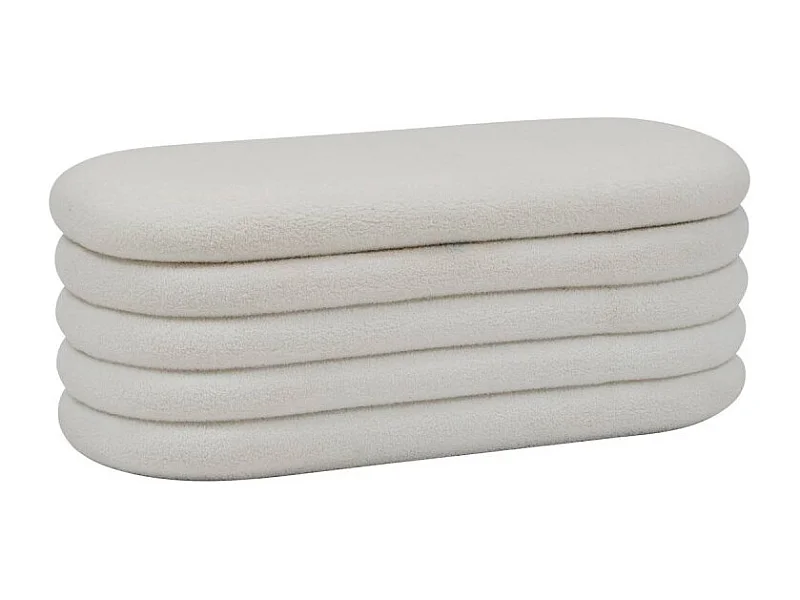 Banc Coffre Bouclette "Giulia" 110cm Blanc