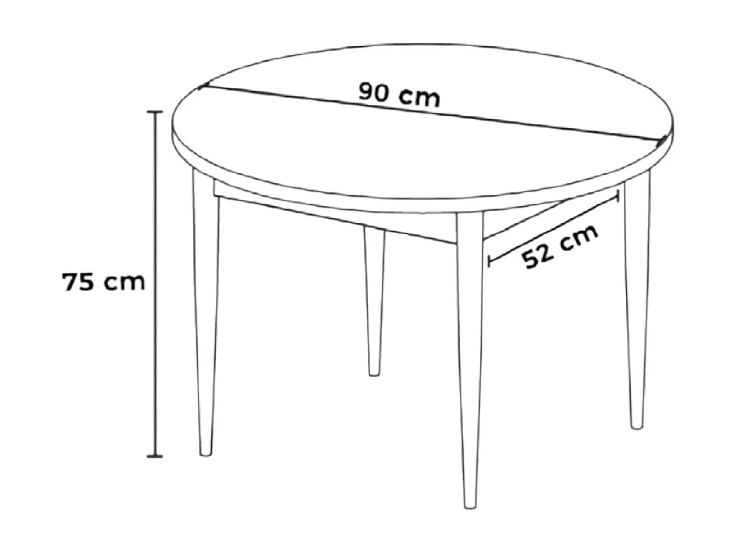 Table à manger ronde effet bois noyer foncé  Ø90 cm AROLA
