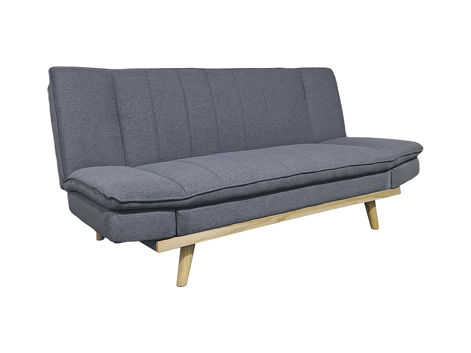Canapé-lit XL , canapé convertible rembourré en Tissu gris - Longueur 189 x Largeur 89 x Hauteur 91 cm