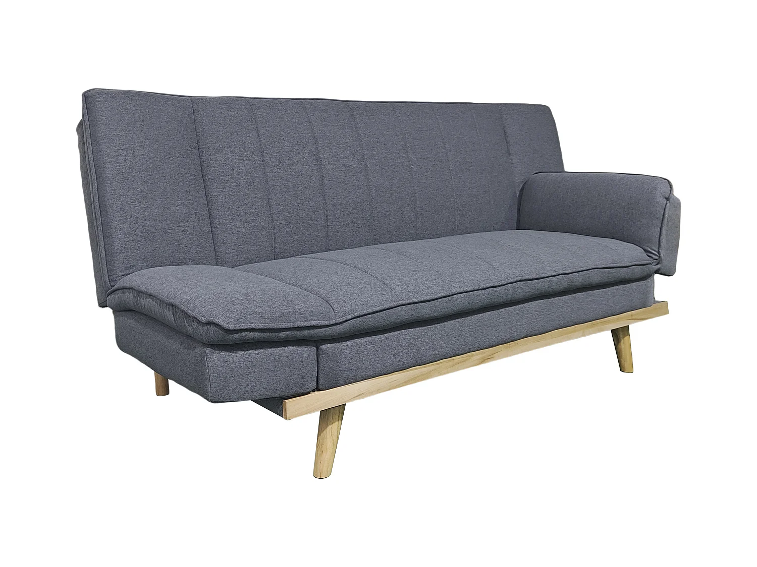 Canapé-lit XL , canapé convertible rembourré en Tissu gris - Longueur 189 x Largeur 89 x Hauteur 91 cm
