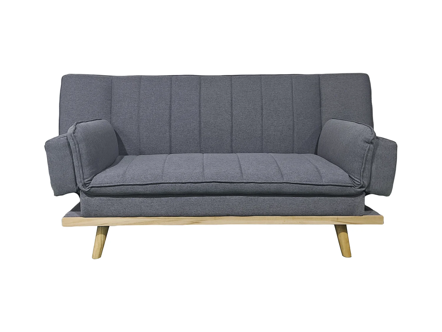 Canapé-lit XL , canapé convertible rembourré en Tissu gris - Longueur 189 x Largeur 89 x Hauteur 91 cm