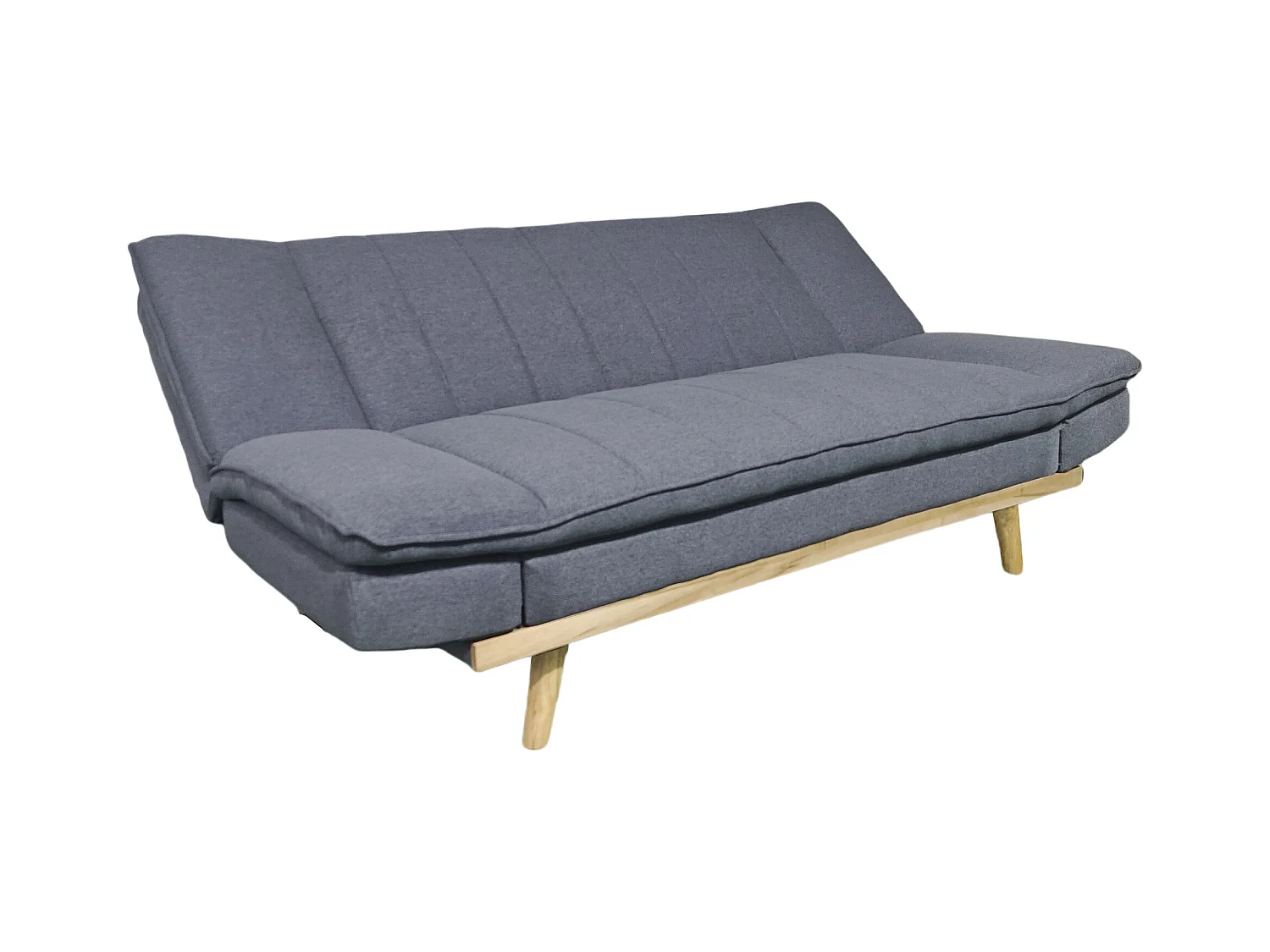 Canapé-lit XL , canapé convertible rembourré en Tissu gris - Longueur 189 x Largeur 89 x Hauteur 91 cm