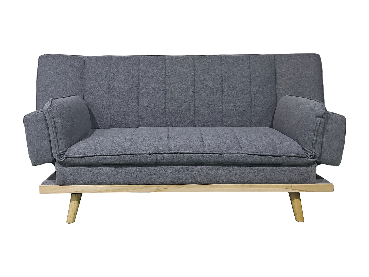 Canapé-lit XL , canapé convertible rembourré en Tissu gris - Longueur 189 x Largeur 89 x Hauteur 91 cm