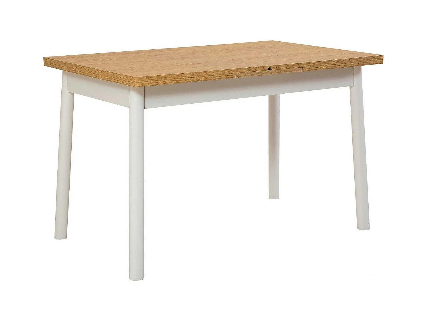 Table extensible blanche plateau effet bois 120-153 cm ARDEN