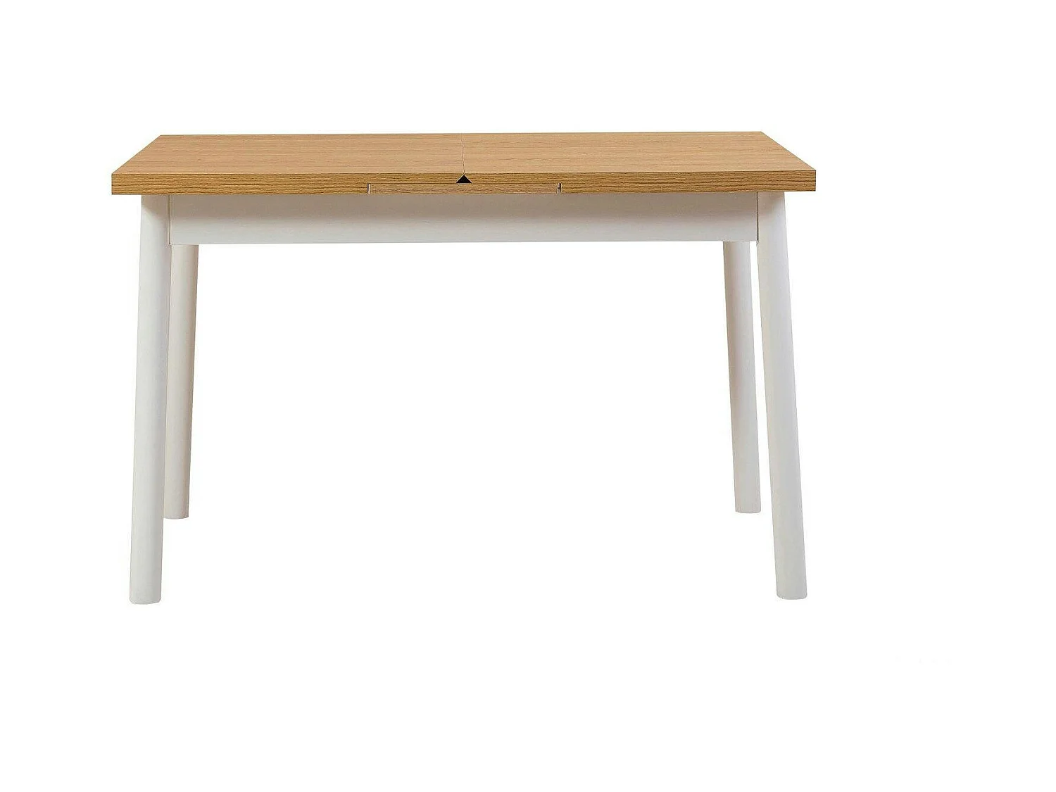 Table extensible blanche plateau effet bois 120-153 cm ARDEN