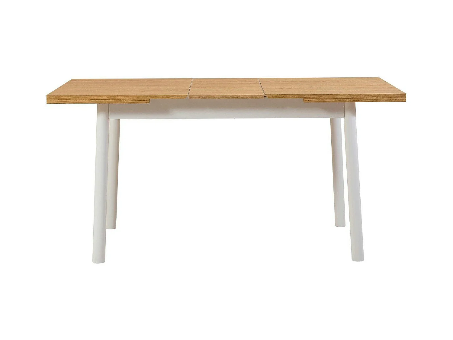 Table extensible blanche plateau effet bois 120-153 cm ARDEN