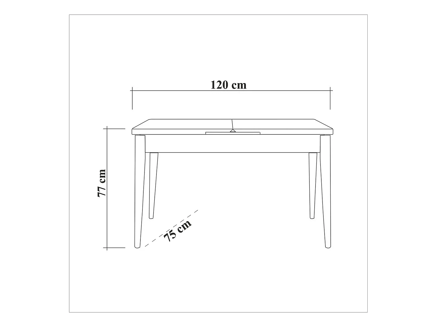Table extensible blanche plateau effet bois 120-153 cm ARDEN