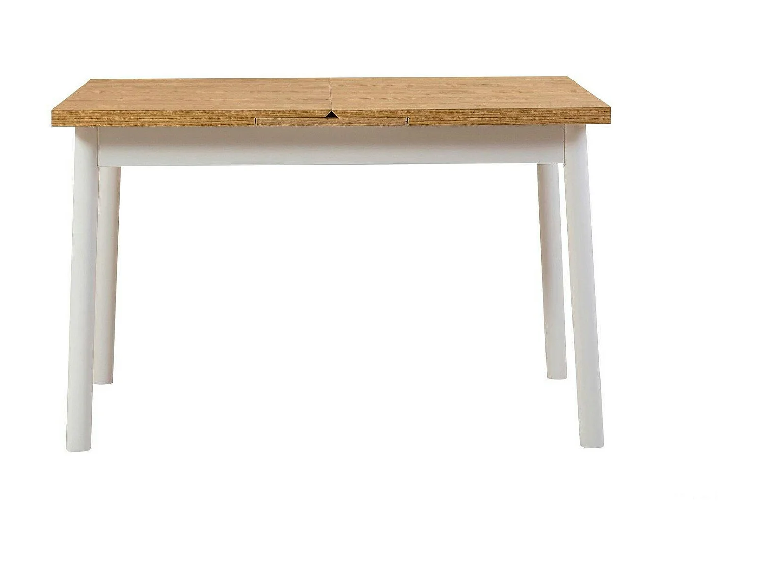 Table extensible blanche plateau effet bois 120-153 cm ARDEN