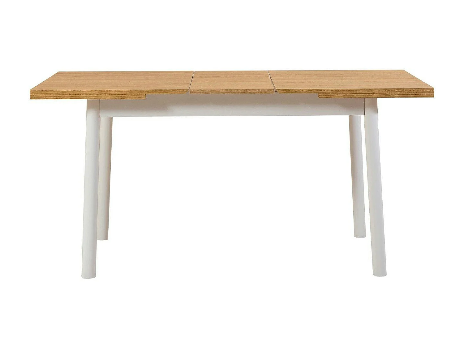 Table extensible blanche plateau effet bois 120-153 cm ARDEN
