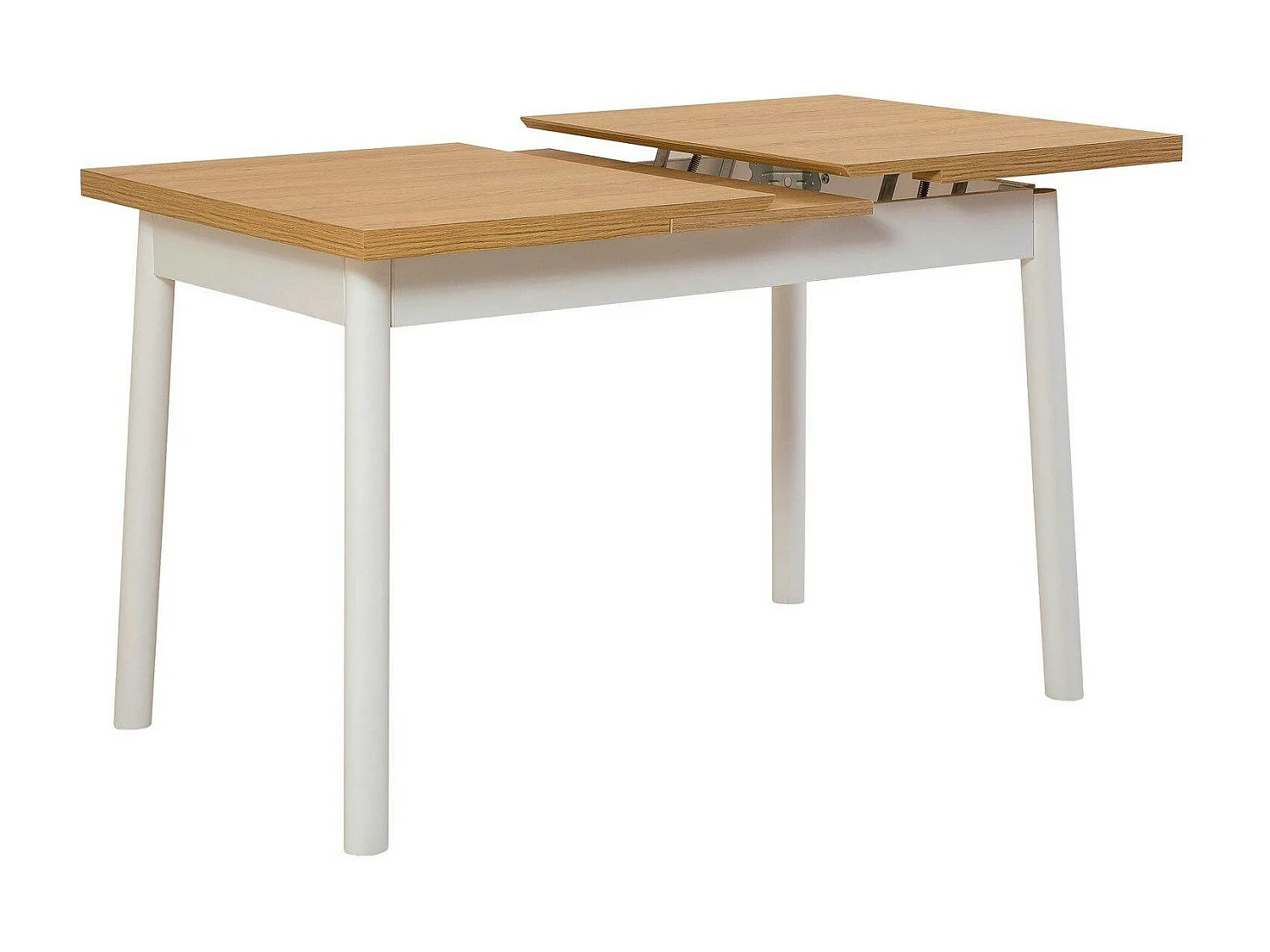 Table extensible blanche plateau effet bois 120-153 cm ARDEN