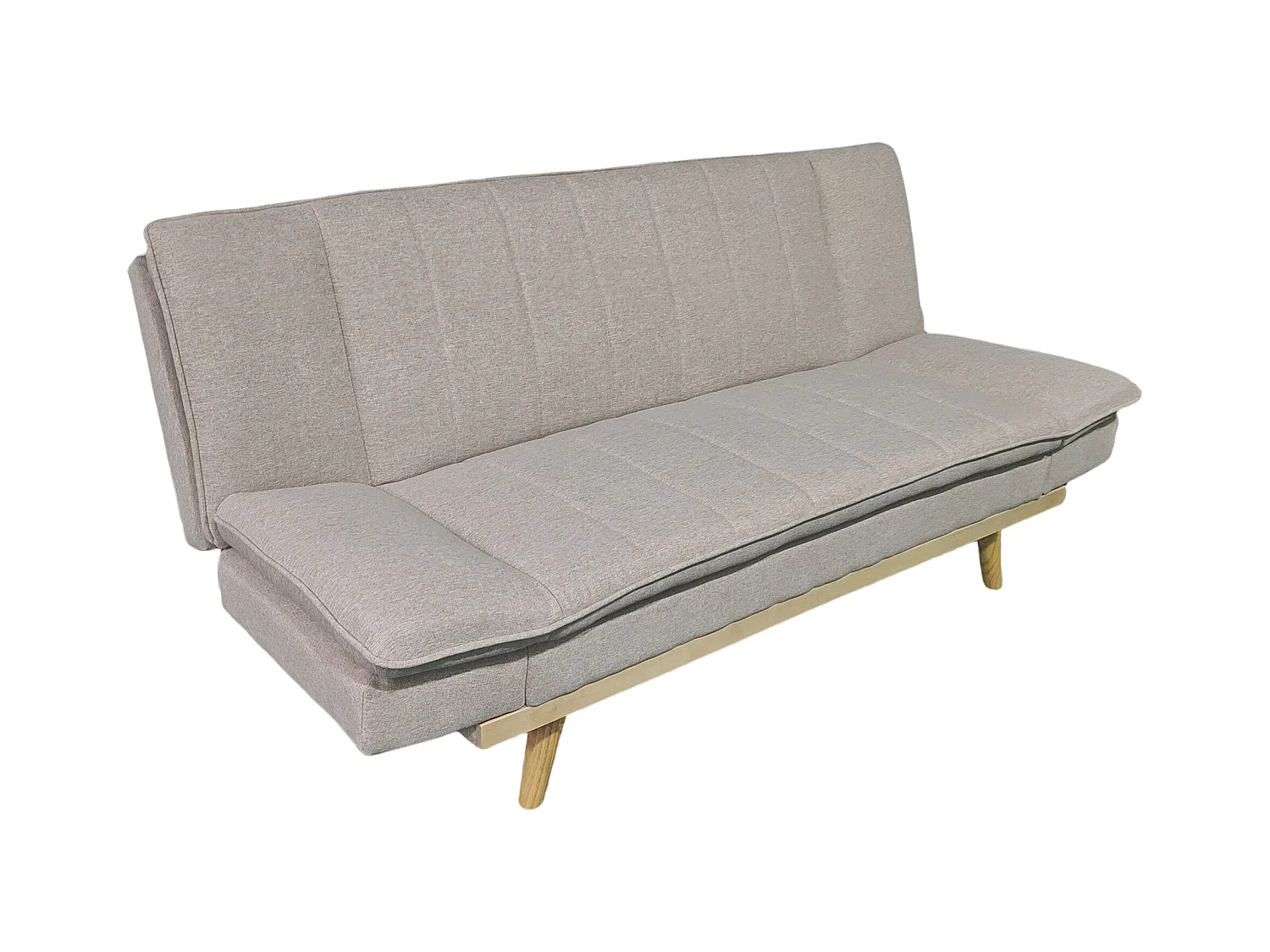 Canapé-lit XL canapé convertible rembourré en Tissu beige - Longueur 189 x Largeur 89 x Hauteur 91 cm