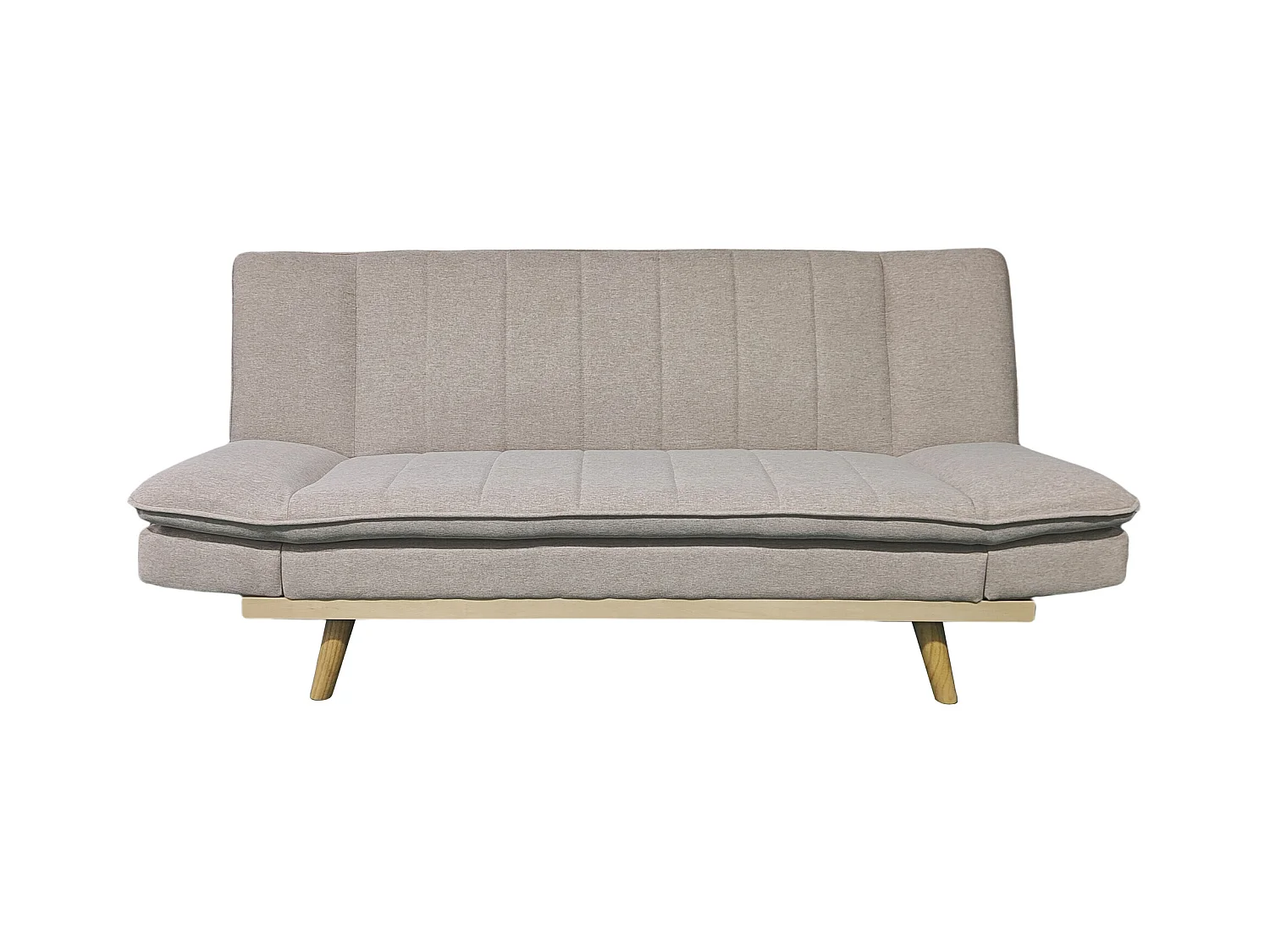 Canapé-lit XL canapé convertible rembourré en Tissu beige - Longueur 189 x Largeur 89 x Hauteur 91 cm