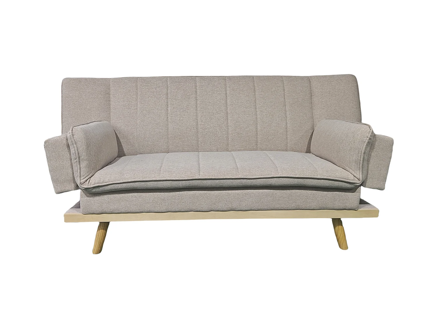 Canapé-lit XL canapé convertible rembourré en Tissu beige - Longueur 189 x Largeur 89 x Hauteur 91 cm