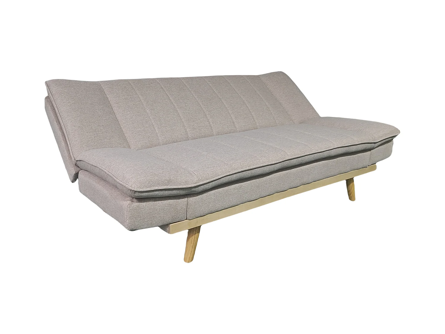 Canapé-lit XL canapé convertible rembourré en Tissu beige - Longueur 189 x Largeur 89 x Hauteur 91 cm