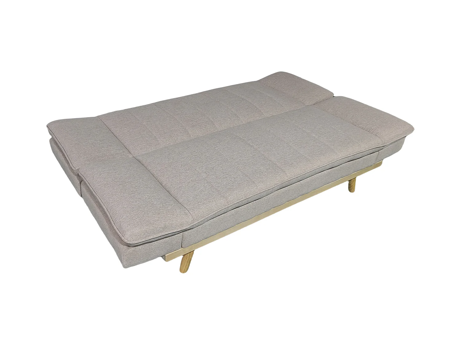 Canapé-lit XL canapé convertible rembourré en Tissu beige - Longueur 189 x Largeur 89 x Hauteur 91 cm