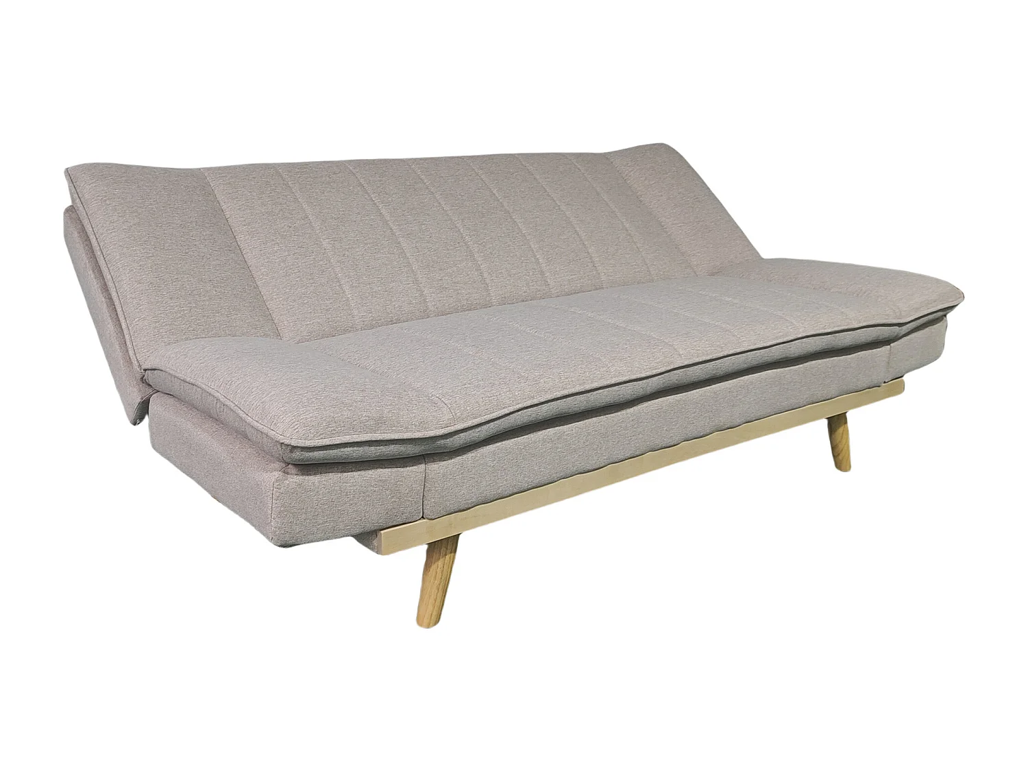 Canapé-lit XL canapé convertible rembourré en Tissu beige - Longueur 189 x Largeur 89 x Hauteur 91 cm