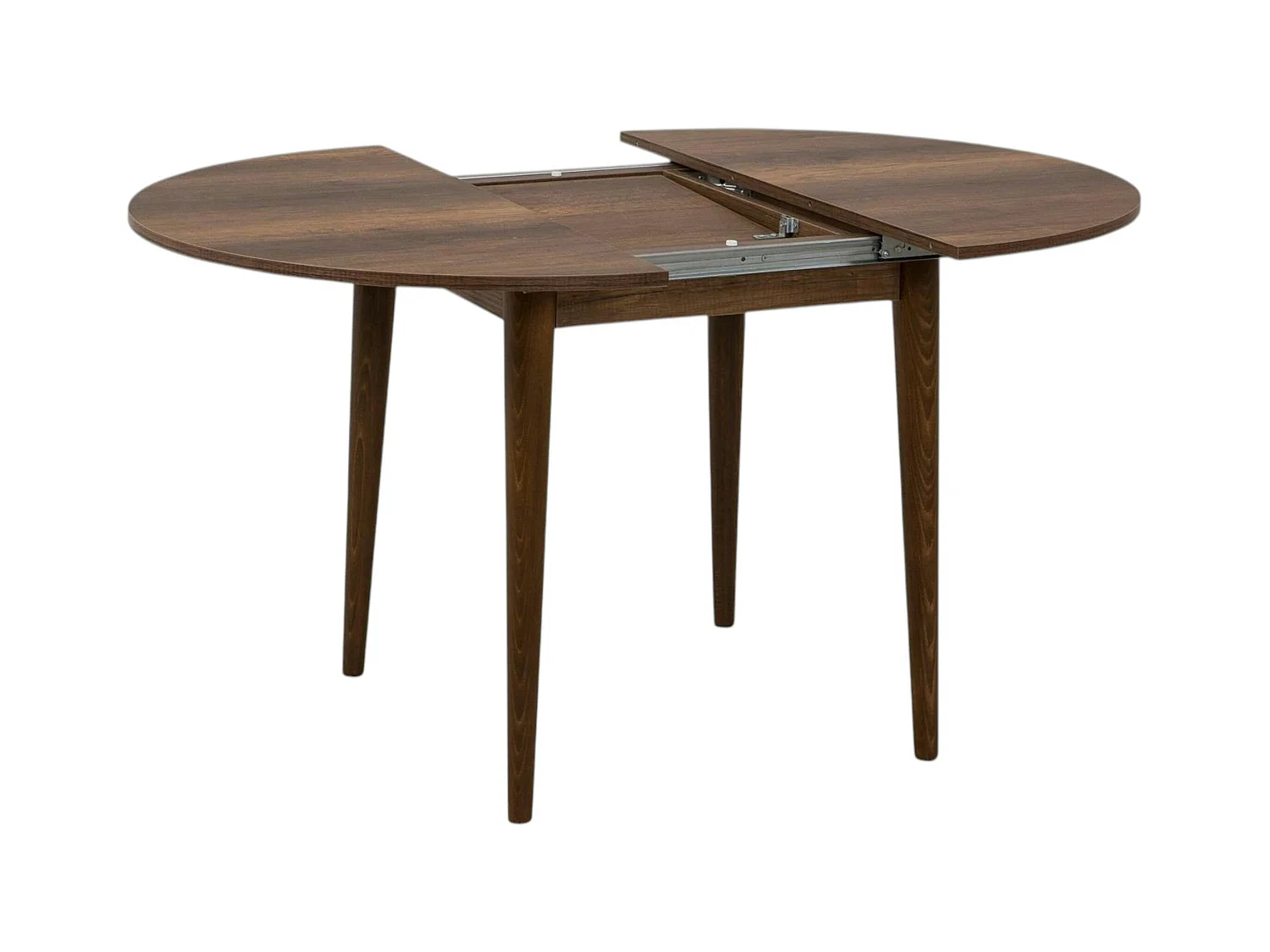 Table ronde extensible effet noyer Ø100-131 cm ORINA