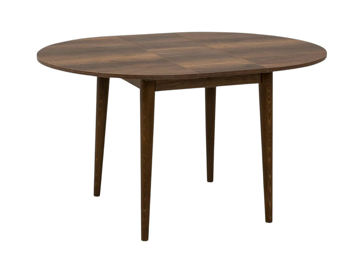 Table ronde extensible effet noyer Ø100-131 cm ORINA