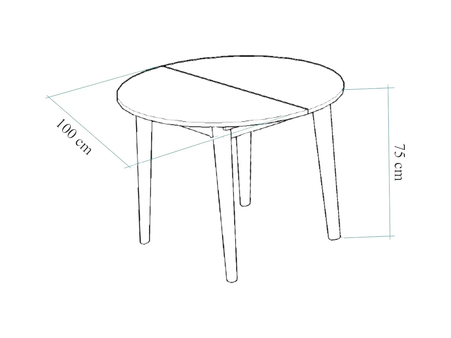 Table ronde extensible effet noyer Ø100-131 cm ORINA