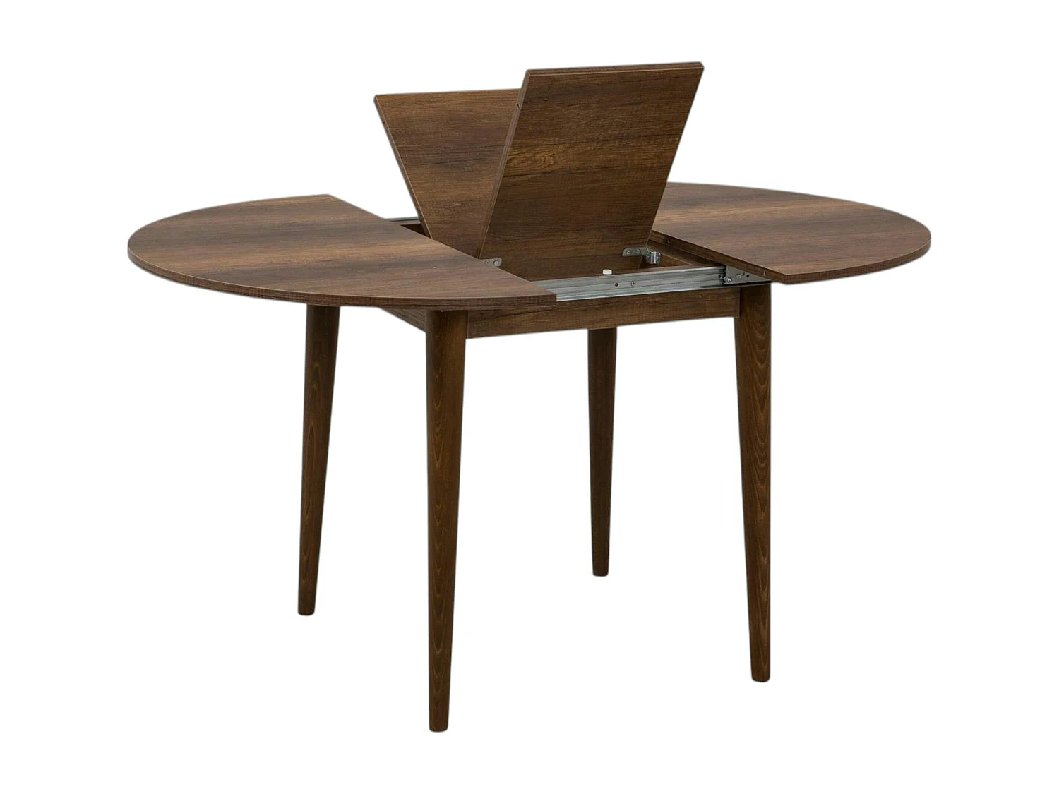 Table ronde extensible effet noyer Ø100-131 cm ORINA