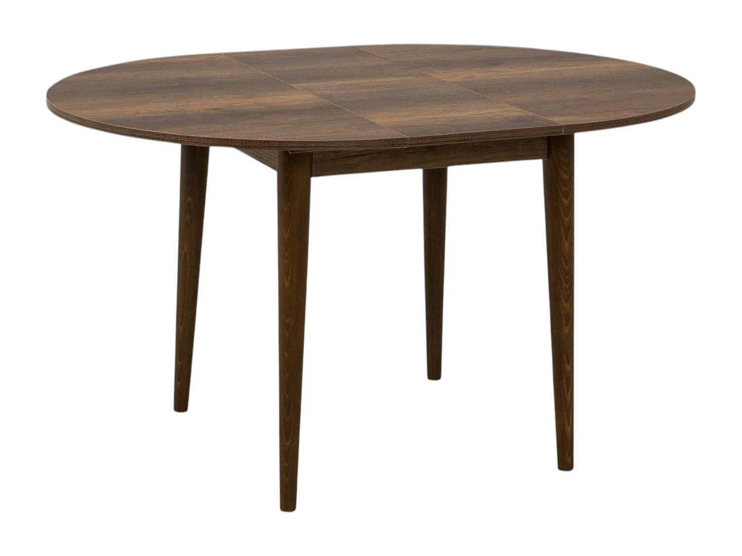 Table ronde extensible effet noyer Ø100-131 cm ORINA