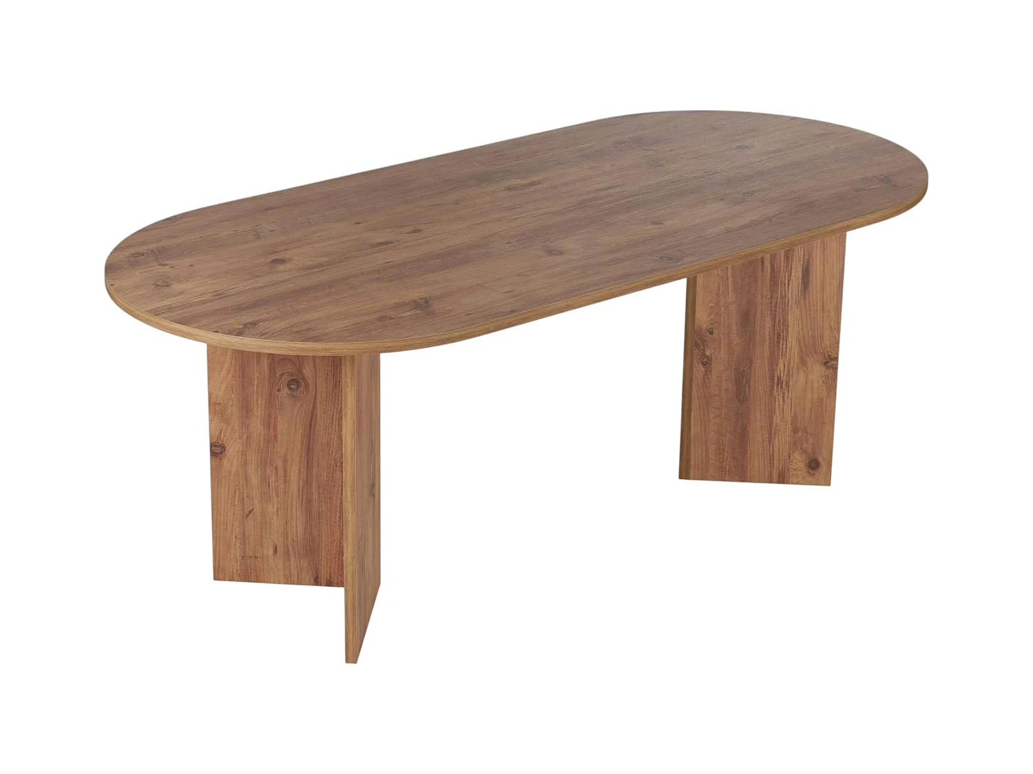 Table à manger ovale effet pin pieds en V 200 cm MARFA