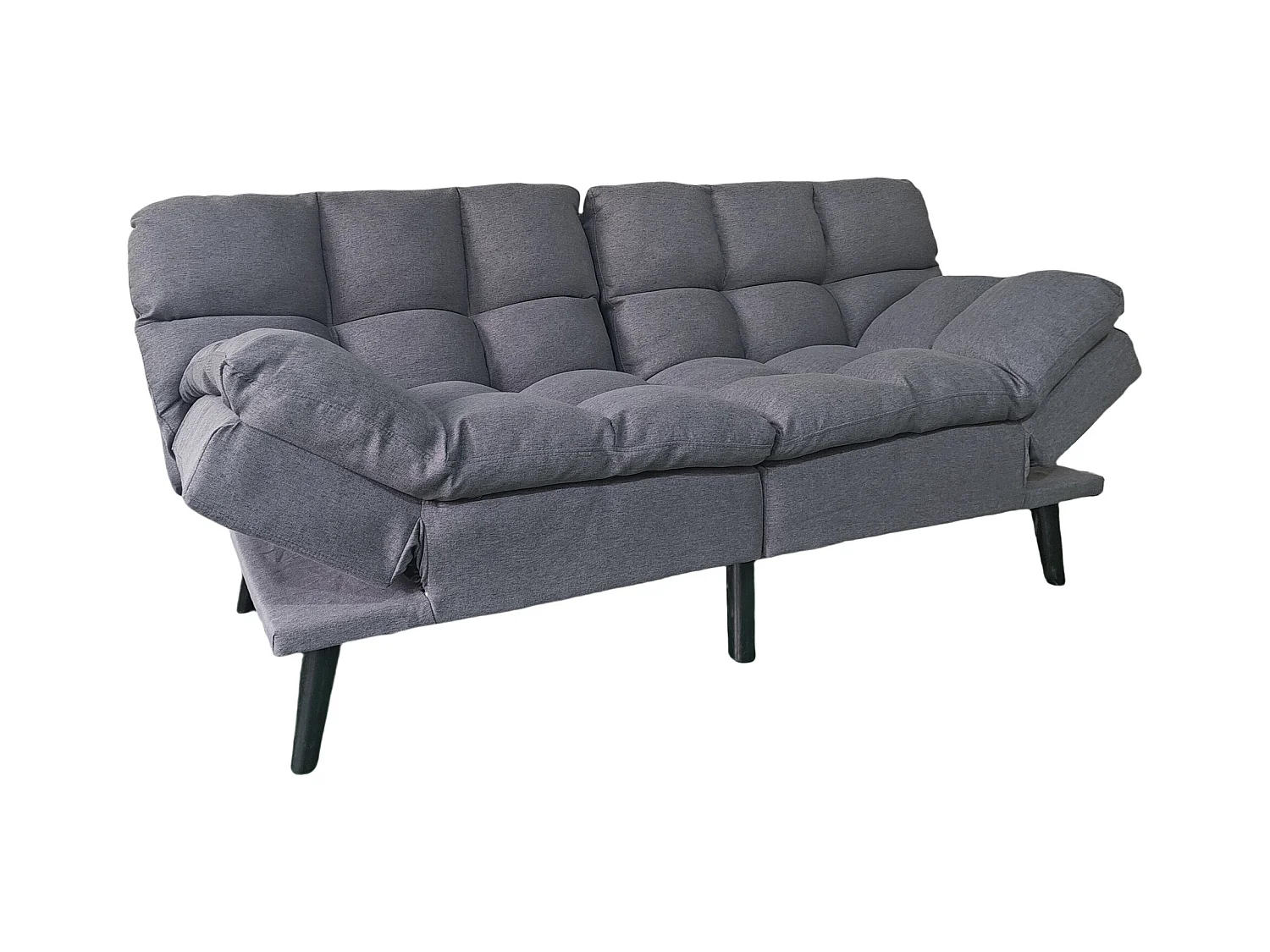 Canapé-lit rembourré ,canapé convertible en Tissu gris - Longueur 183 x Largeur 86,5 x Hauteur 81 cm