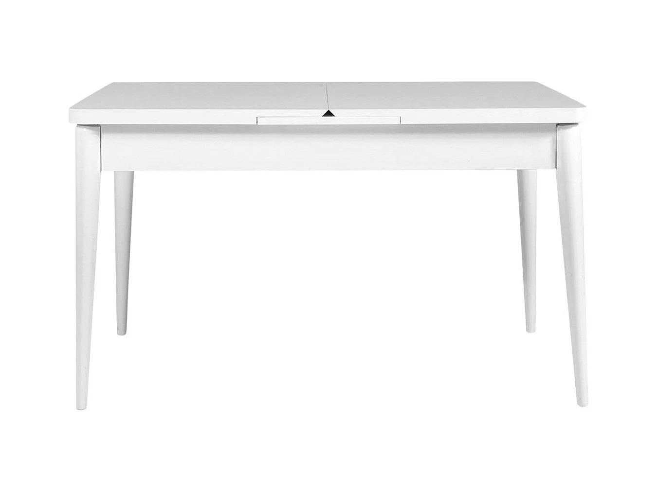 Table extensible blanche, rangement intégré 130-165 cm ORINA