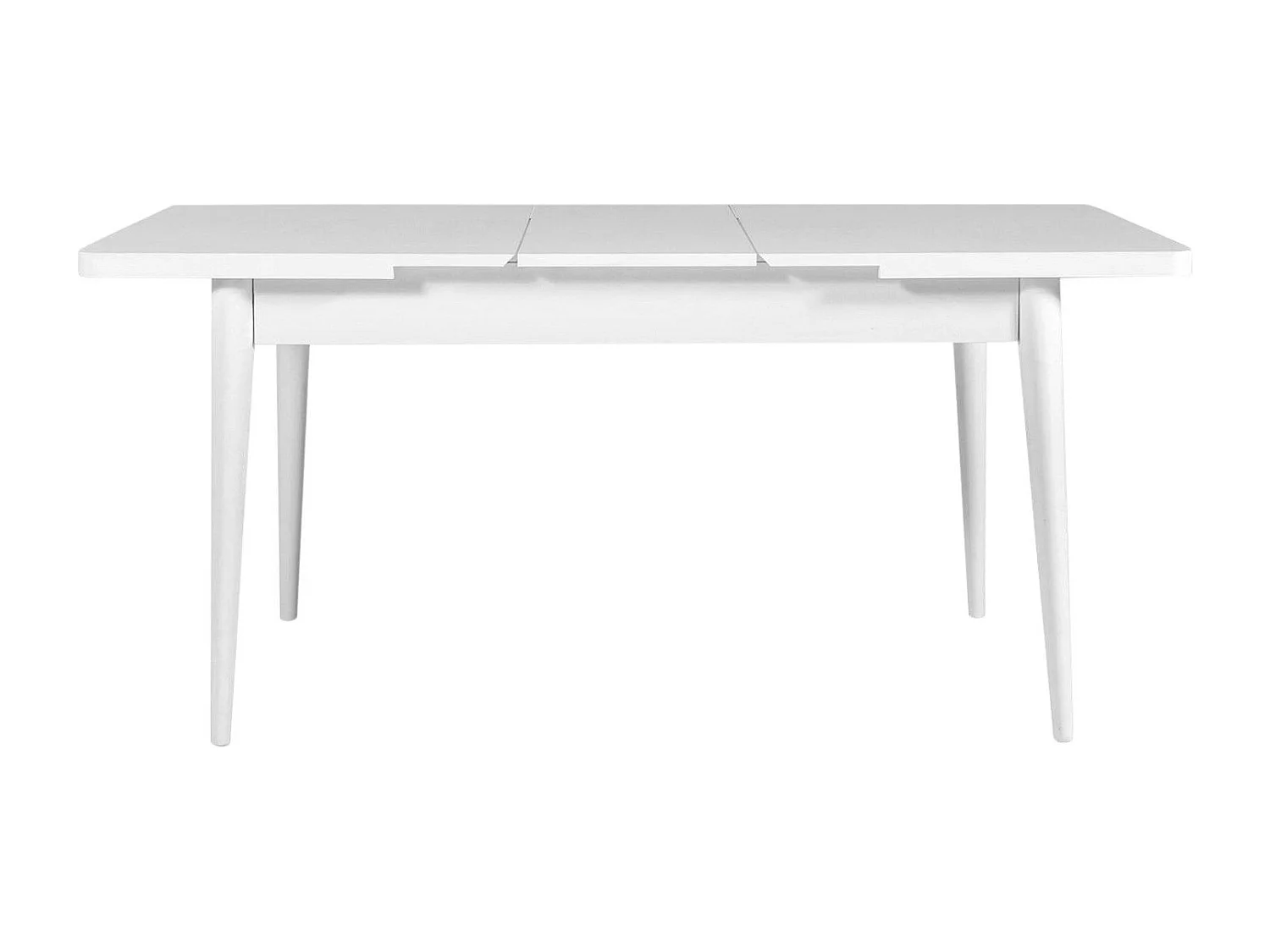 Table extensible blanche, rangement intégré 130-165 cm ORINA