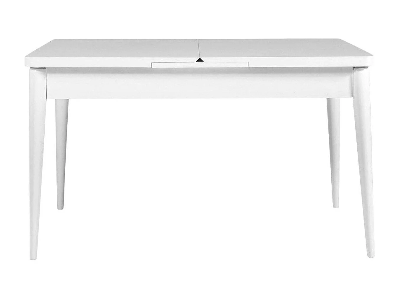 Table extensible blanche, rangement intégré 130-165 cm ORINA