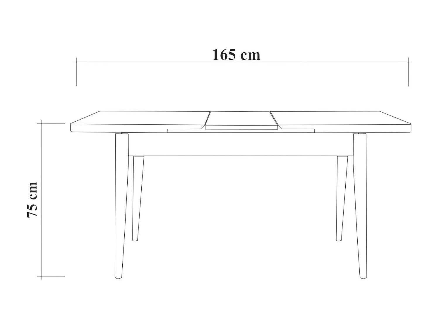 Table extensible blanche, rangement intégré 130-165 cm ORINA