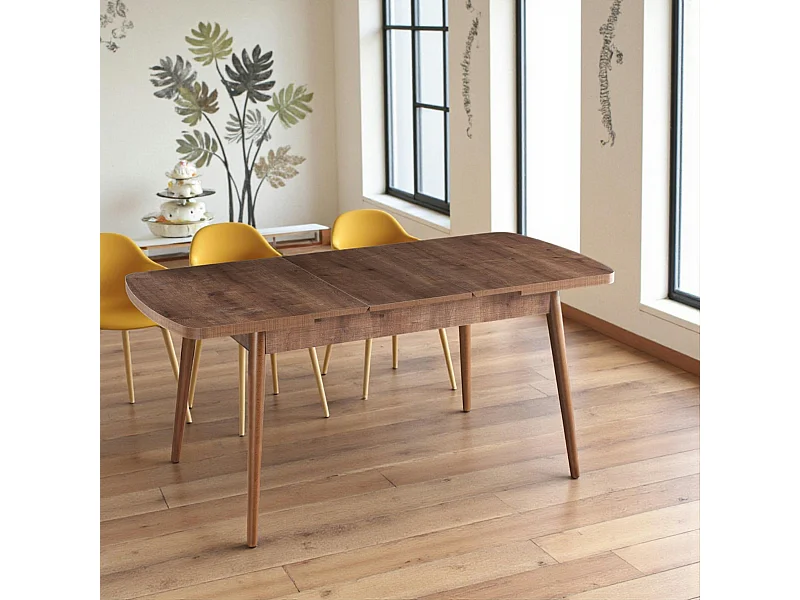 Table à manger extensible effet noyer 132-170 cm LUNOR