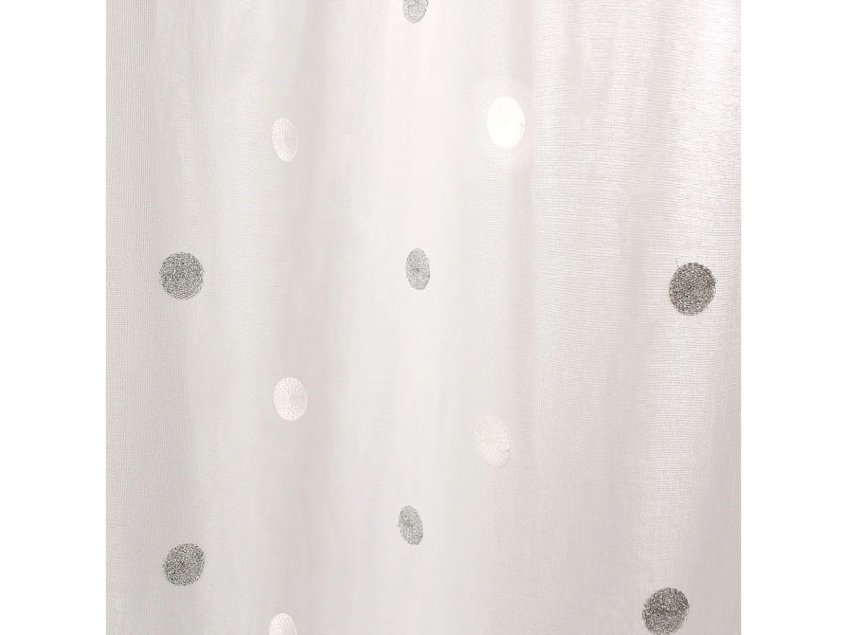 Rideau Voilage Avec Œillets "Smarties" 140x240cm Blanc & Argent