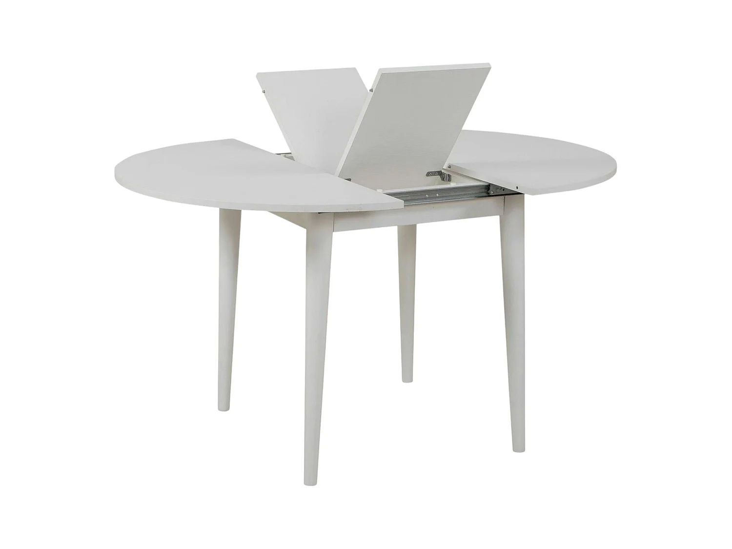 Table à manger blanche extensible Ø100-131 cm ORINA