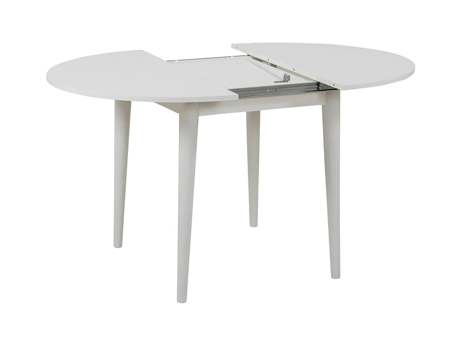 Table à manger blanche extensible Ø100-131 cm ORINA