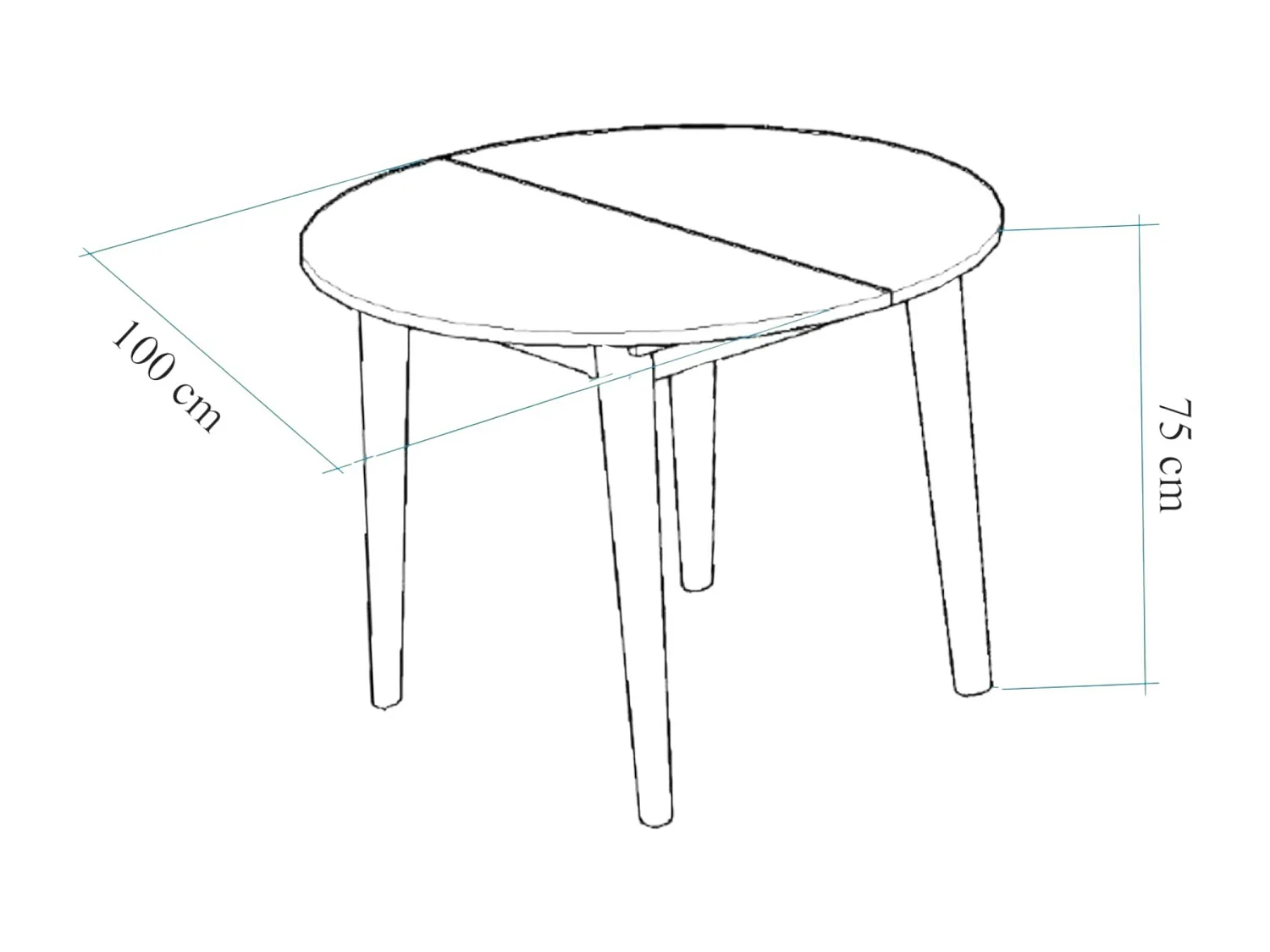 Table à manger blanche extensible Ø100-131 cm ORINA